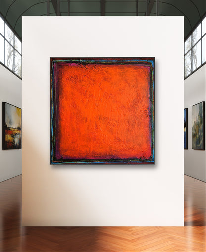 Auftragskunst, abstrakte Bilder, Kräftige Farben und Lebenslinien: Unikat aus dem Atelier in Rot, Orange und Schwarz,rote-orange-bilder-abstrakt, abstrakte Bilder kaufen ,