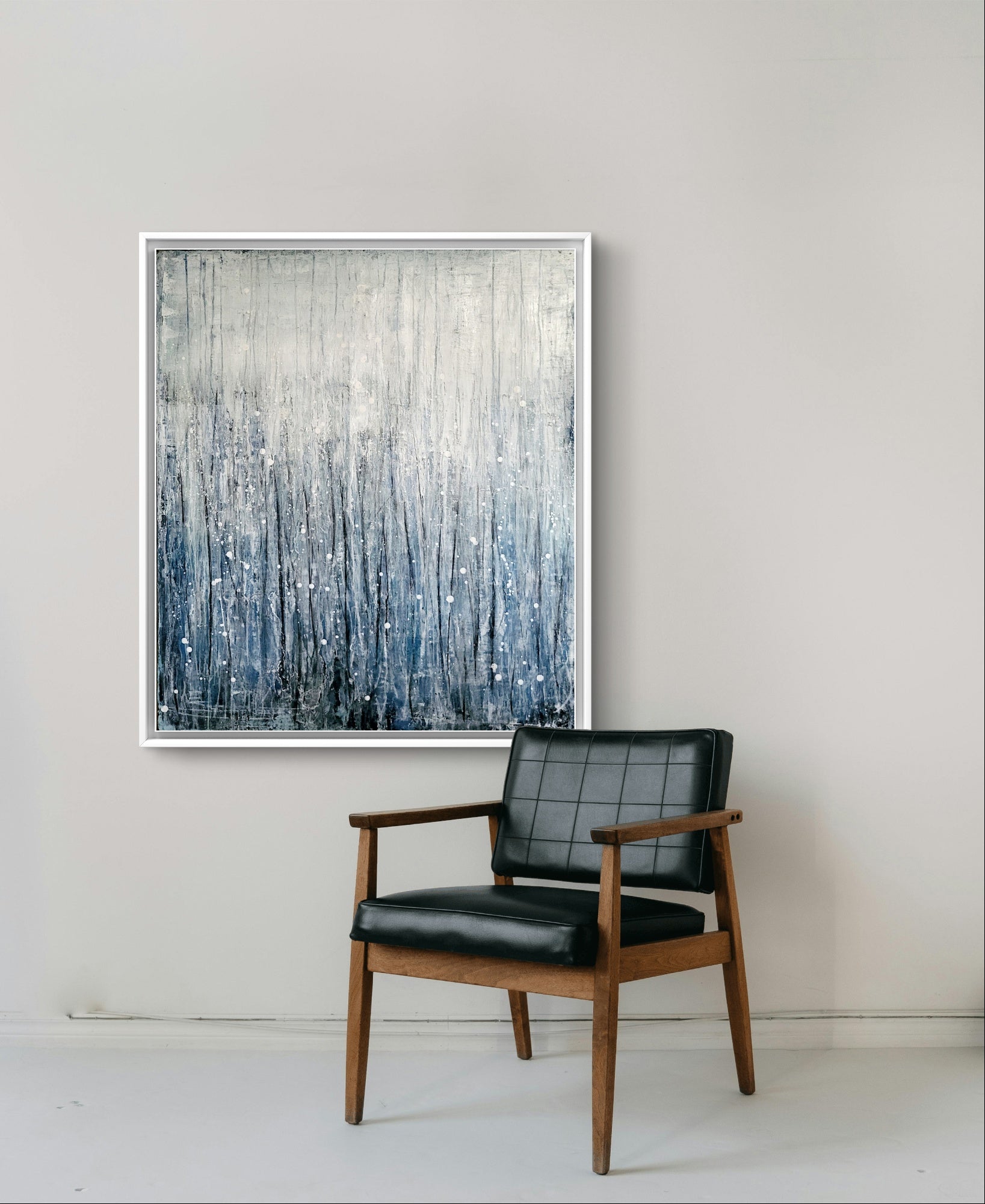 Blaues großes Bild - Motivation – sofort versandbereites Leinwandbild in nan, großes Kunstwerk für moderne Wohnräume