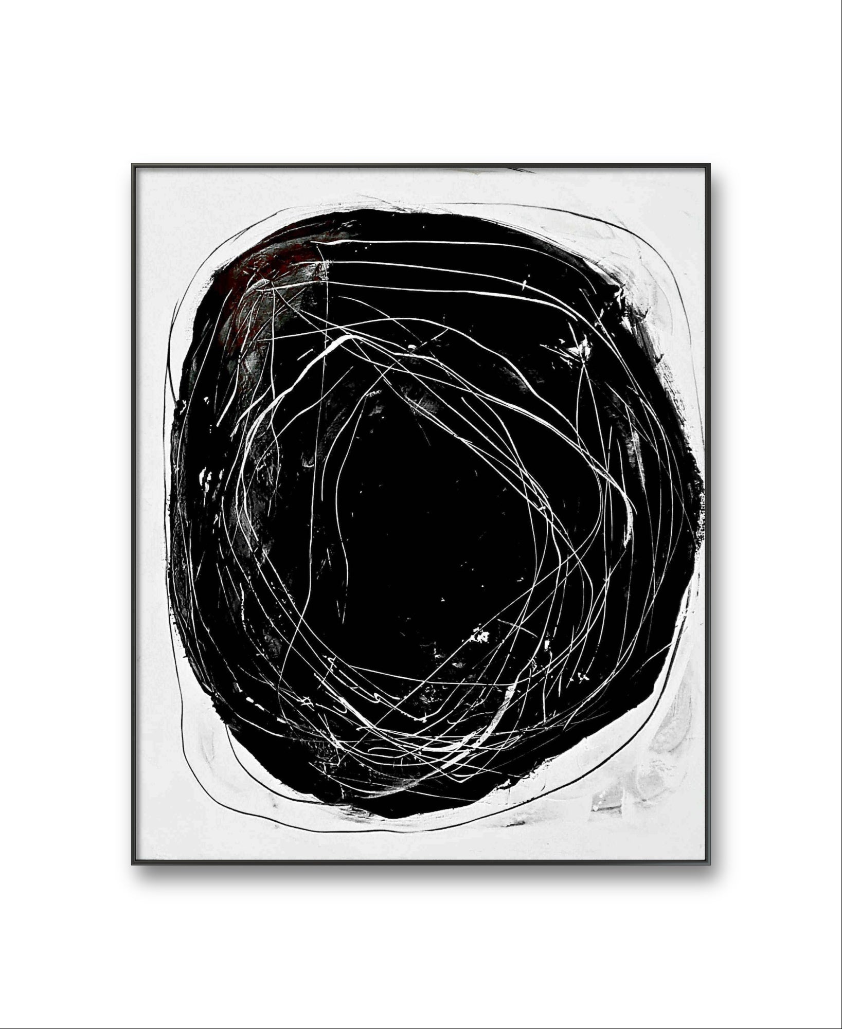Fusionen – modernes Leinwandbild, Detailansicht Motiv 1.0. Fusionen – Kontrast und Ausdruck
Ein Kunstwerk, das Schwarz und Weiß miteinander verbindet. Die Kreisform kann individue