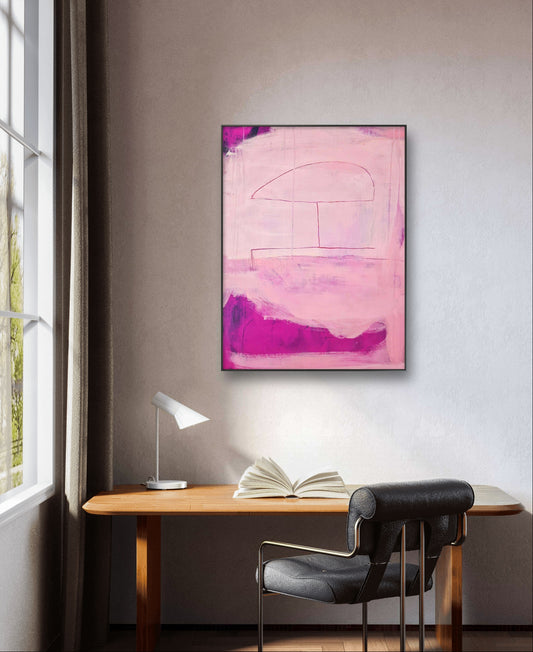 Abstraktes Bild in Pink Auftragskunst - Moderne Kunst für Ihre Wohnräume,abstrakte große Leinwandbilder abstrakte Bilder kaufen ,