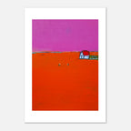 Limitiertes Poster in rot - Landleben – Moderne Kunst für offene Wohnbereiche