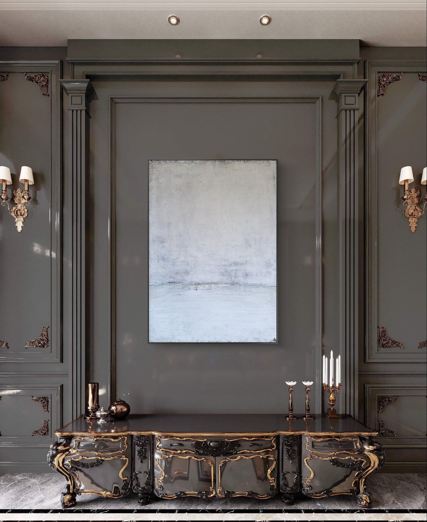 Personalisierte Auftragskunst und Gemälde: abstraktes-weisses-bild-modern – Kategorie: Originalgemälde – Hersteller: 