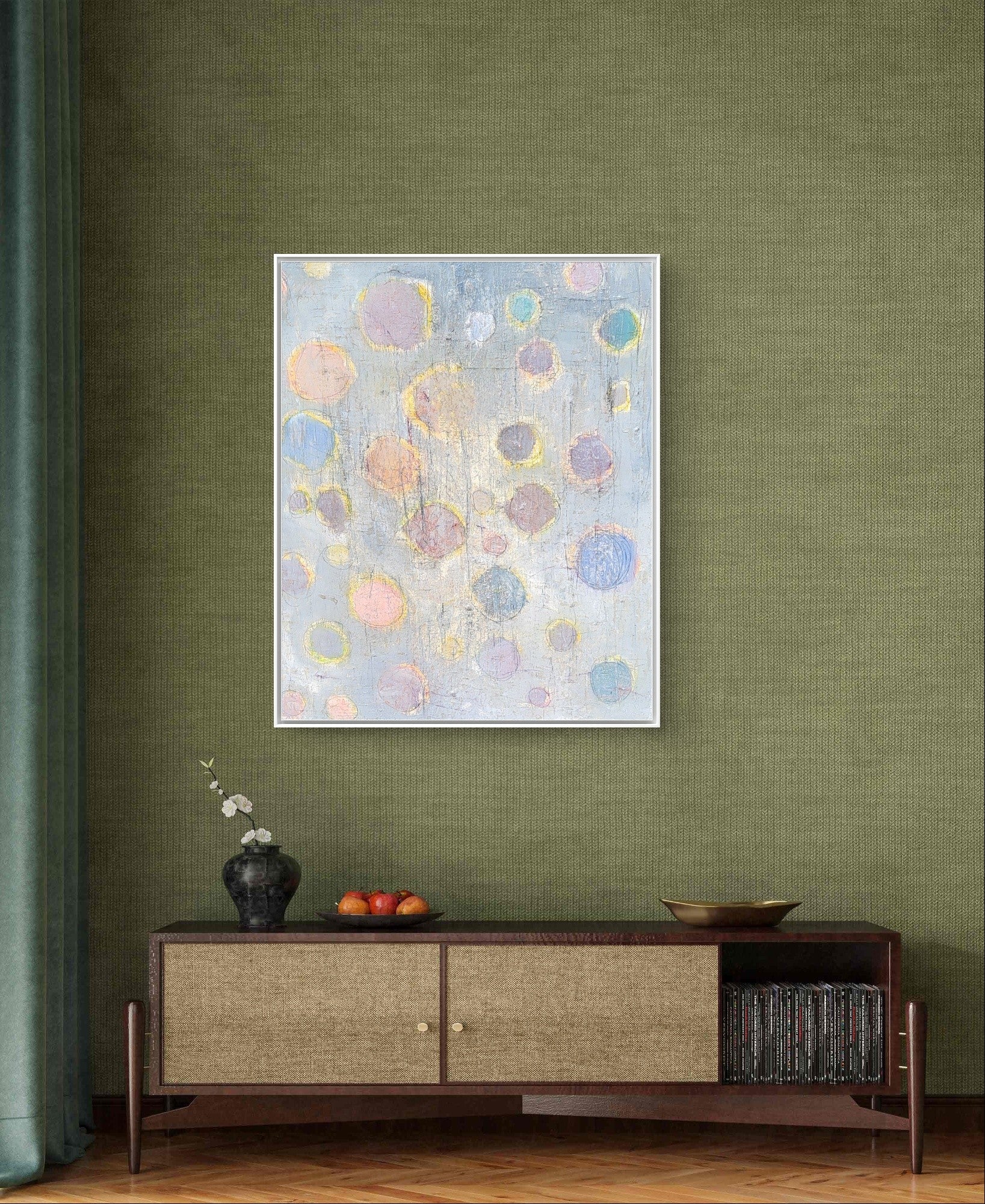 Detailaufnahme Hellblaues - Bild - Frühlingsnebel – direkt lieferbares Acrylbild in nan, moderne Wandkunst für Interior Design
