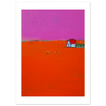 Limitiertes Poster in rot - Landleben – Moderne Kunst für offene Wohnbereiche