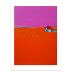 Limitiertes Poster in rot - Landleben – Moderne Kunst für offene Wohnbereiche