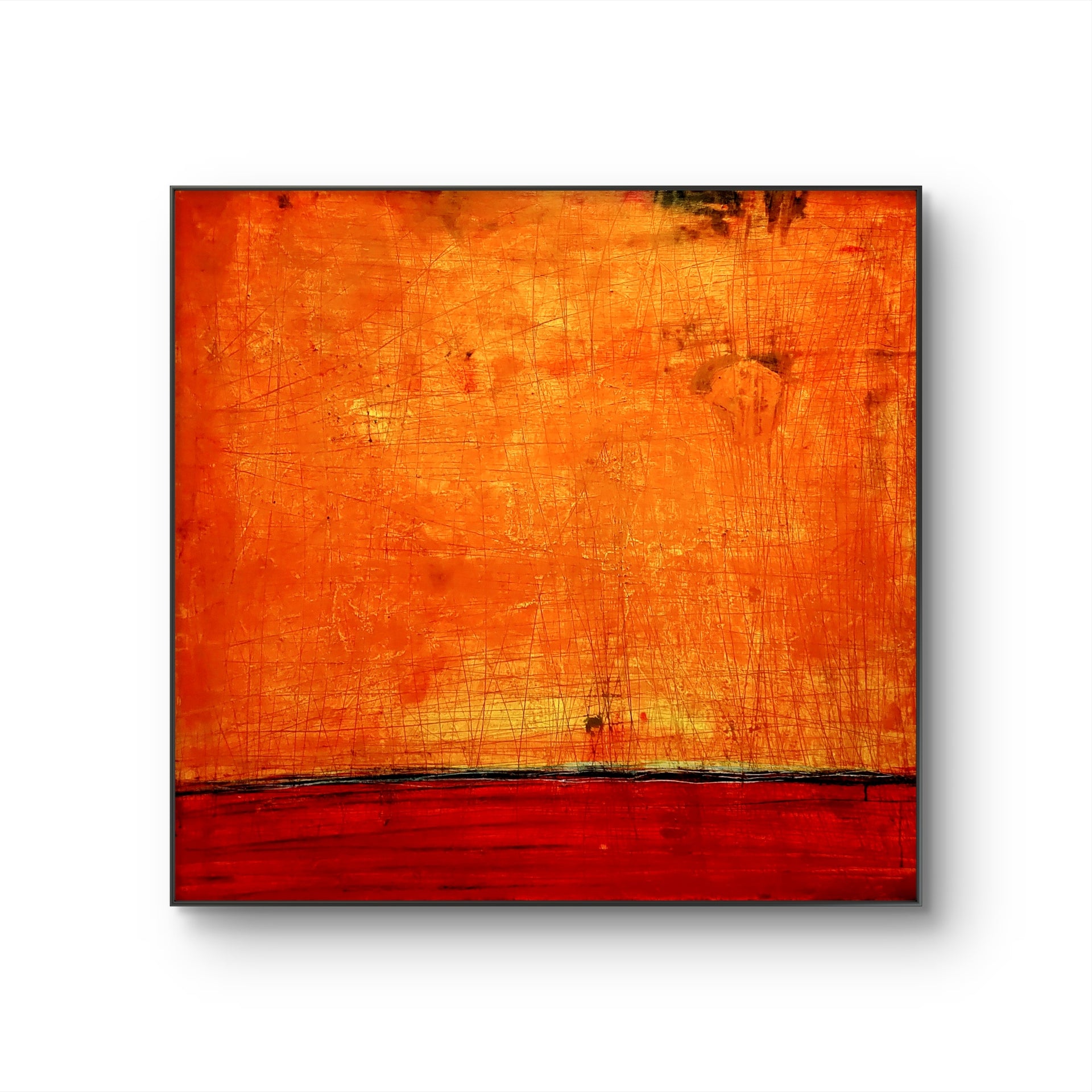 Ankerpunkte, Auftragskunst, abstrakte Bilder, Kunst, Bilder auf Leinwand, oranges-abstraktes-bild-landschaft-titel-ankerpunkte-auf-120-x-120-cm, abstrakte Bilder kaufen 