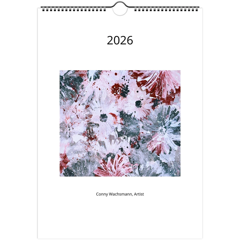 abstraktes gemaelde modernes acrylbild leinwand abstraktes gemälde – „wandkalender 2026 titel: "kein plan"“