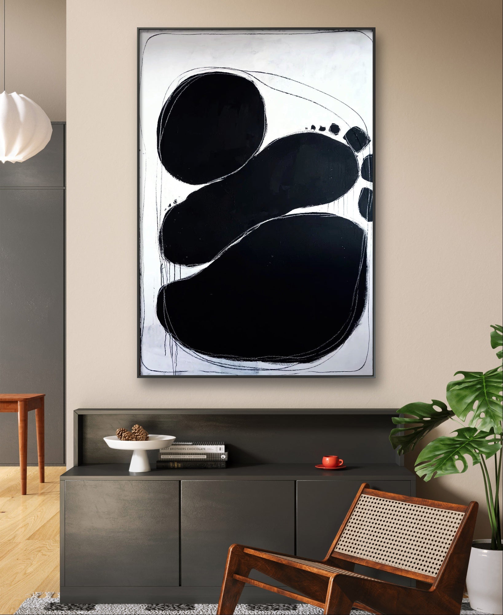 Personalisierte Auftragskunst und Gemälde: grosses-schwarzweiss-bild-mit-kreisen – Kategorie: Originalgemälde – Hersteller: 