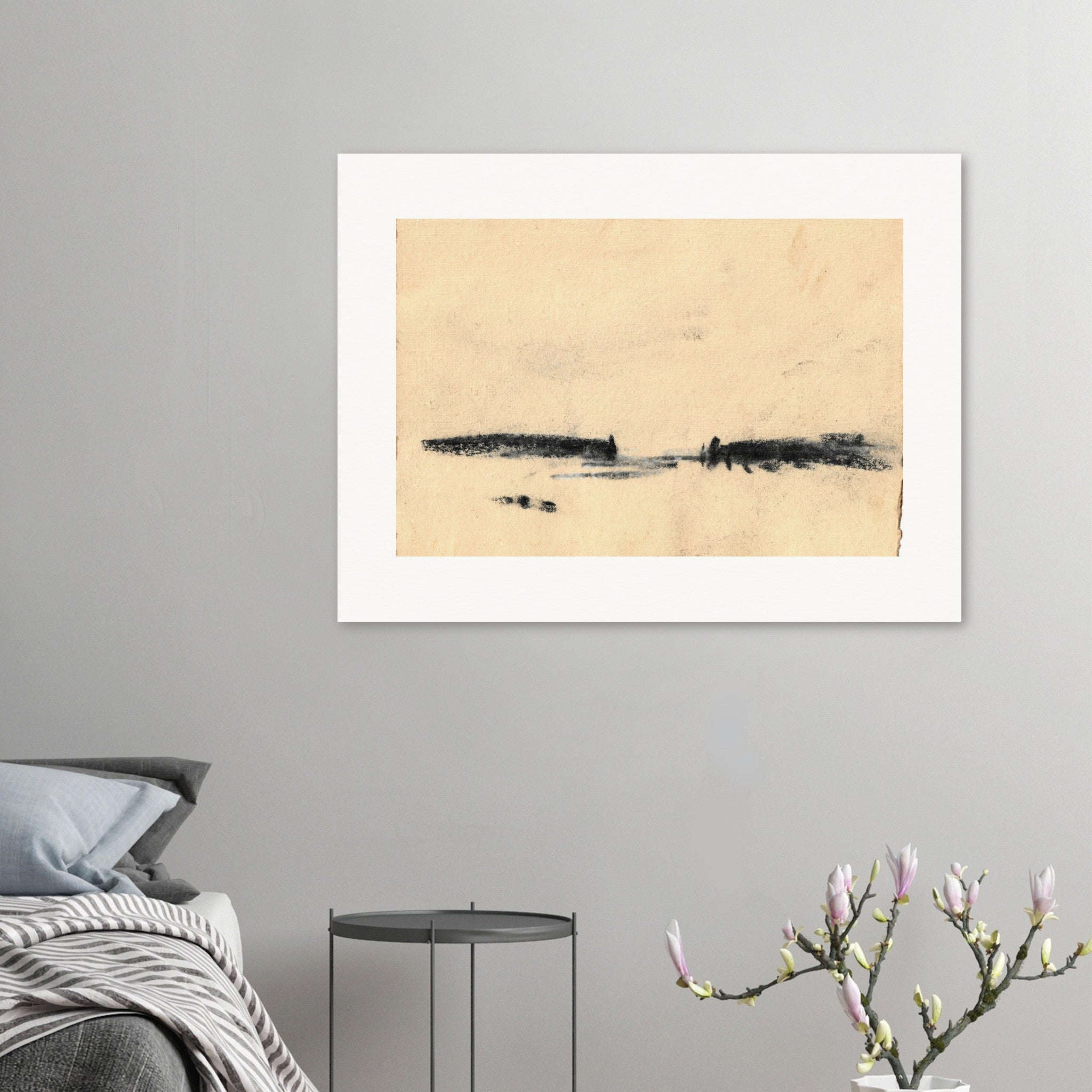  – Hygge Kunst für Schlafzimmer mit ausdrucksstarker Struktur