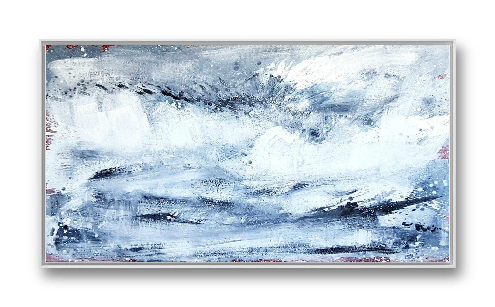 Blaues xxl Bild Morgentau – sofort versandbereites Leinwandbild in nan, großes Kunstwerk für moderne Wohnräume