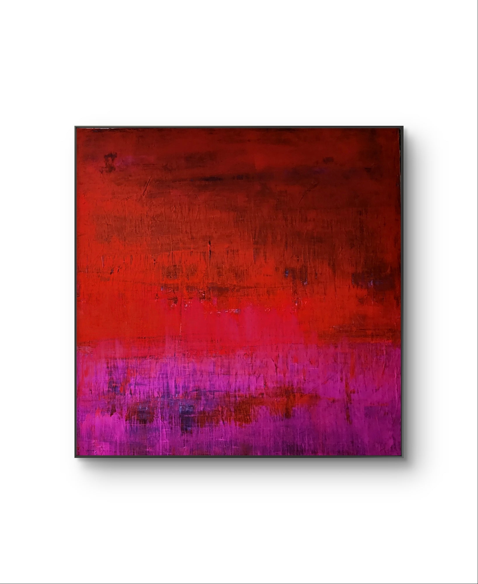 Abstraktes Gemälde Rot Groß – mit Struktur – Moderne Kunst für offene Wohnbereiche