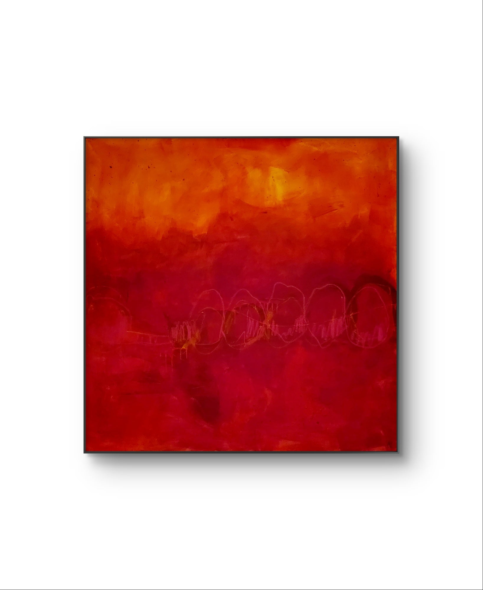 Rotes Bild - Im Fluss der Bewegung – sofort versandbereites Leinwandbild in nan, großes Kunstwerk für moderne Wohnräume