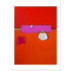 Abstraktes rotes Poster Teatime“ – Moderne Kunst für offene Wohnbereiche