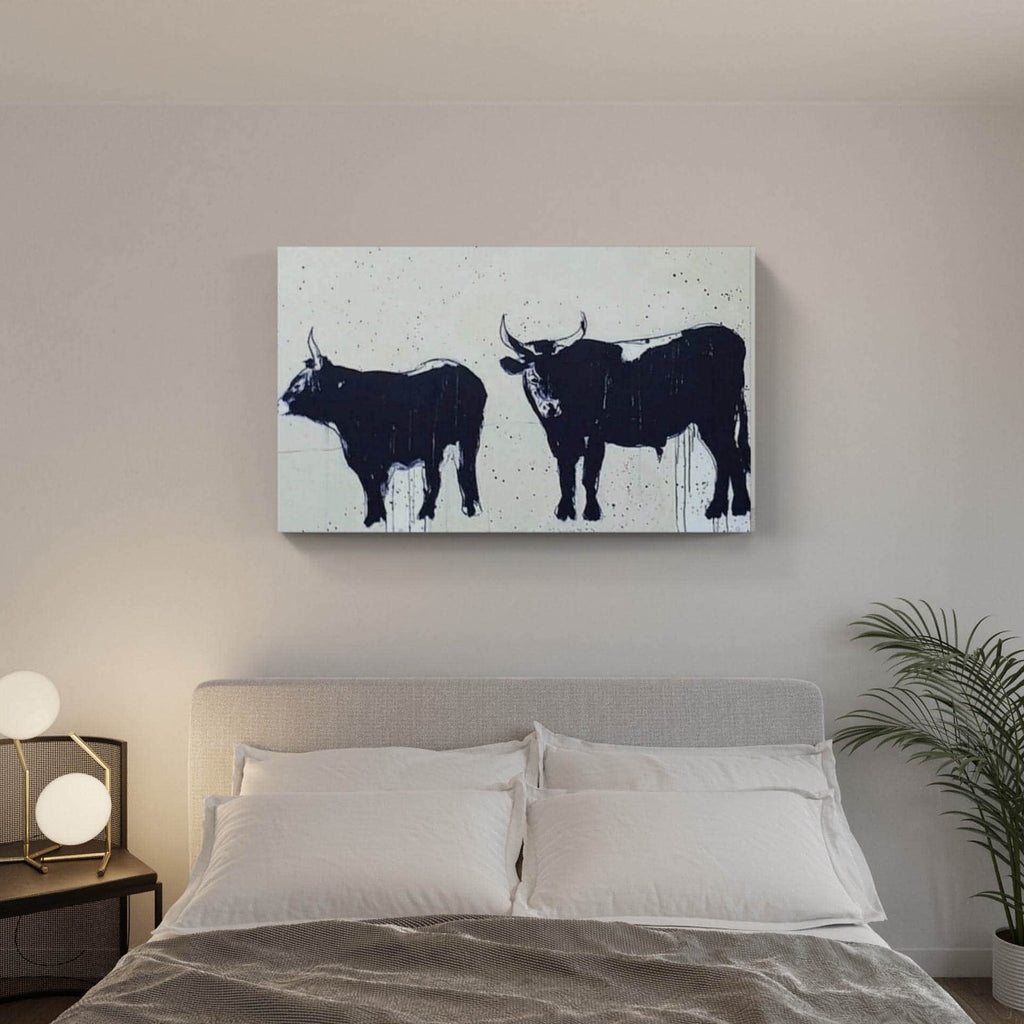  modernes Leinwandbild im Raum mit Stier