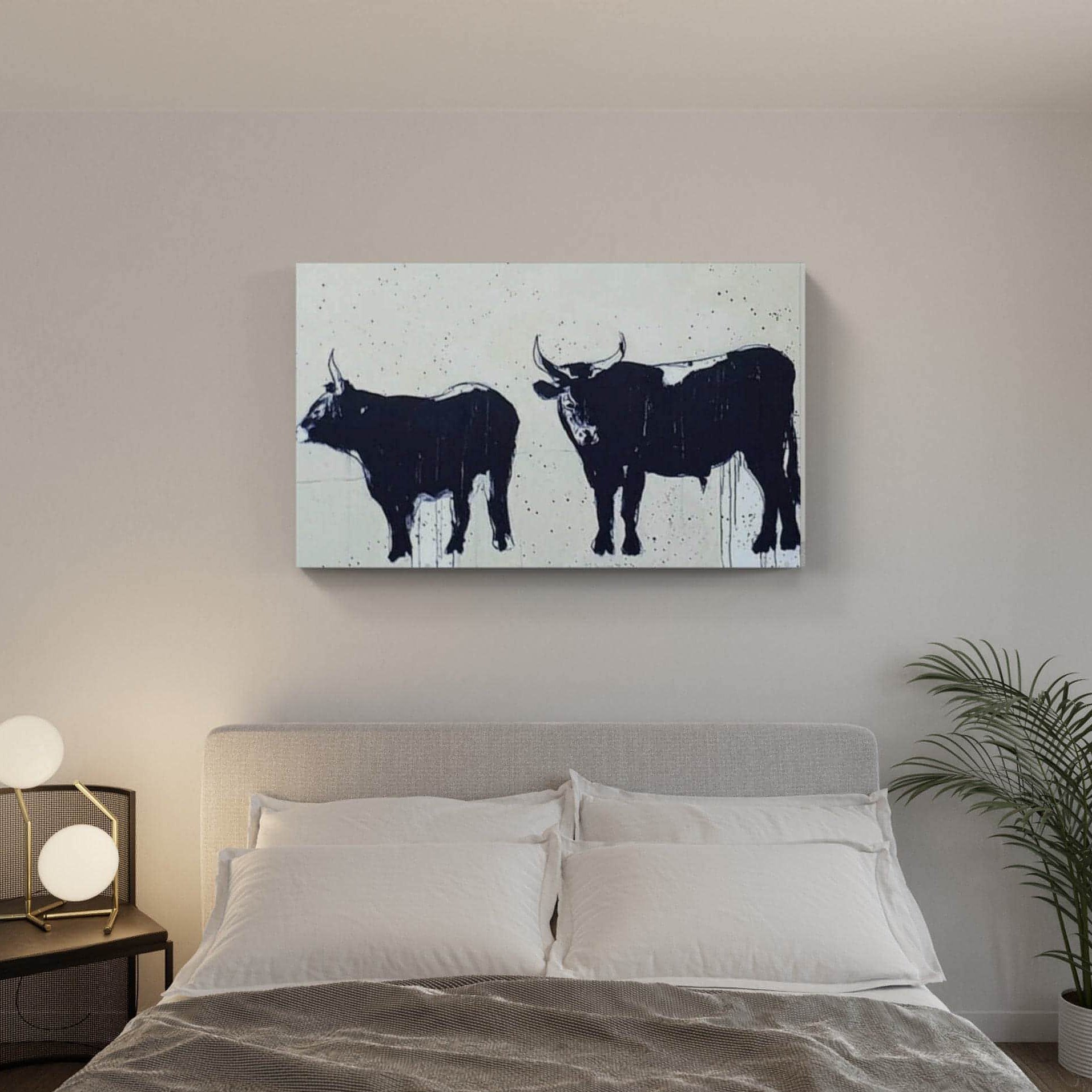  modernes Leinwandbild im Raum mit Stier