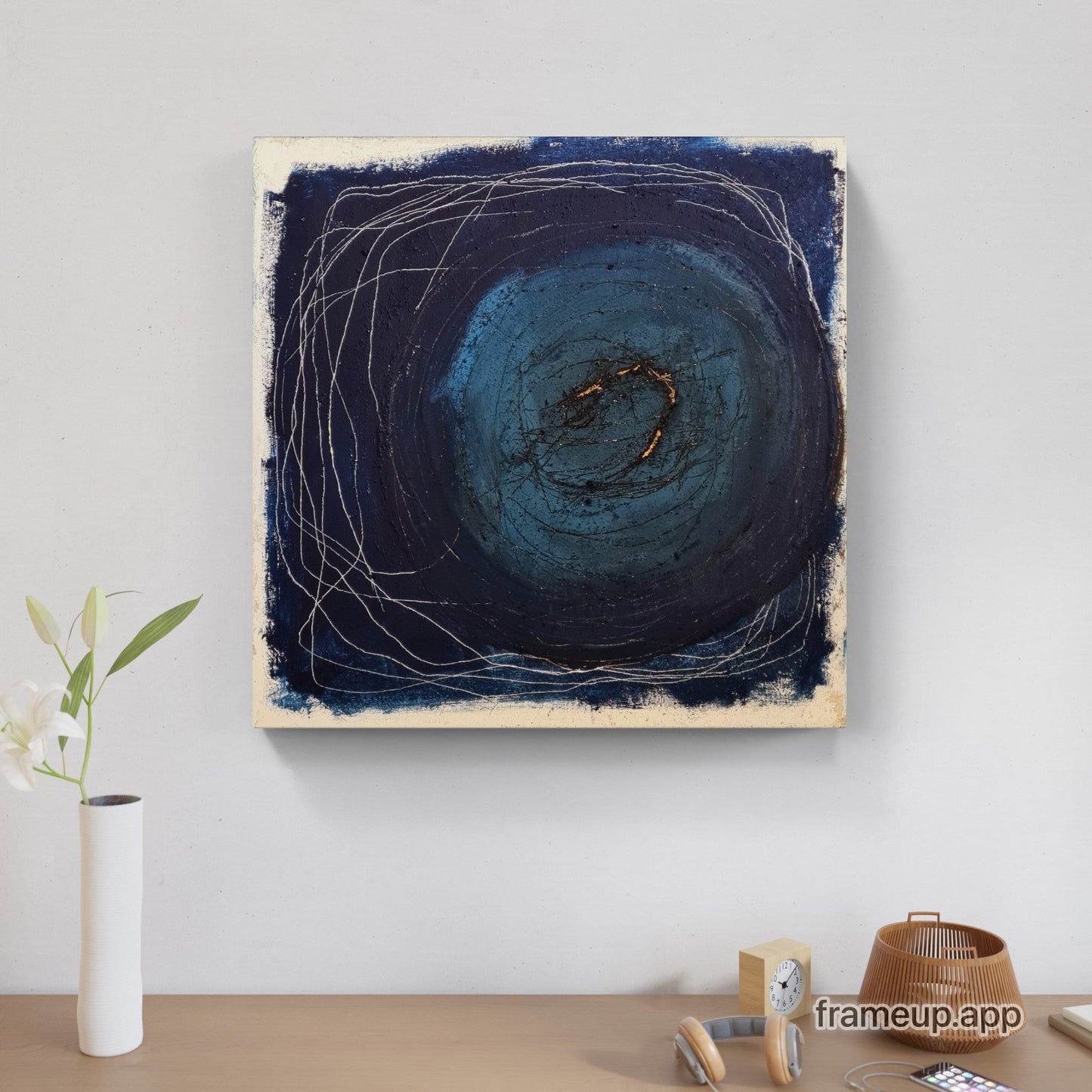 Blau der Erkundung - 100 x 100 cm - vorhandenes Gemälde