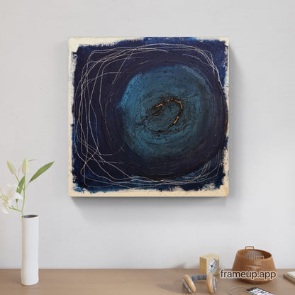 Blau der Erkundung - 100 x 100 cm - vorhandenes Gemälde