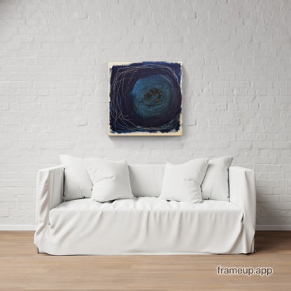 Blau der Erkundung - 100 x 100 cm - vorhandenes Gemälde