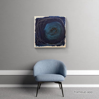 Blau der Erkundung - 100 x 100 cm - vorhandenes Gemälde