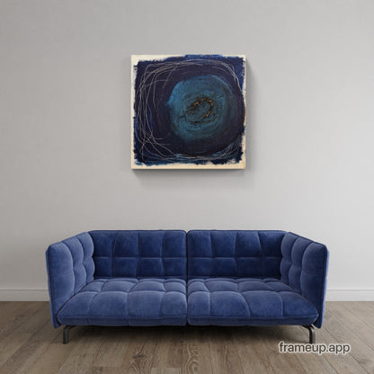 Blau der Erkundung - 100 x 100 cm - vorhandenes Gemälde