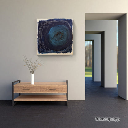Blau der Erkundung - 100 x 100 cm - vorhandenes Gemälde