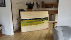Abstraktes Gemälde in Beige und Olive – Moderne Kunst für offene Wohnbereiche