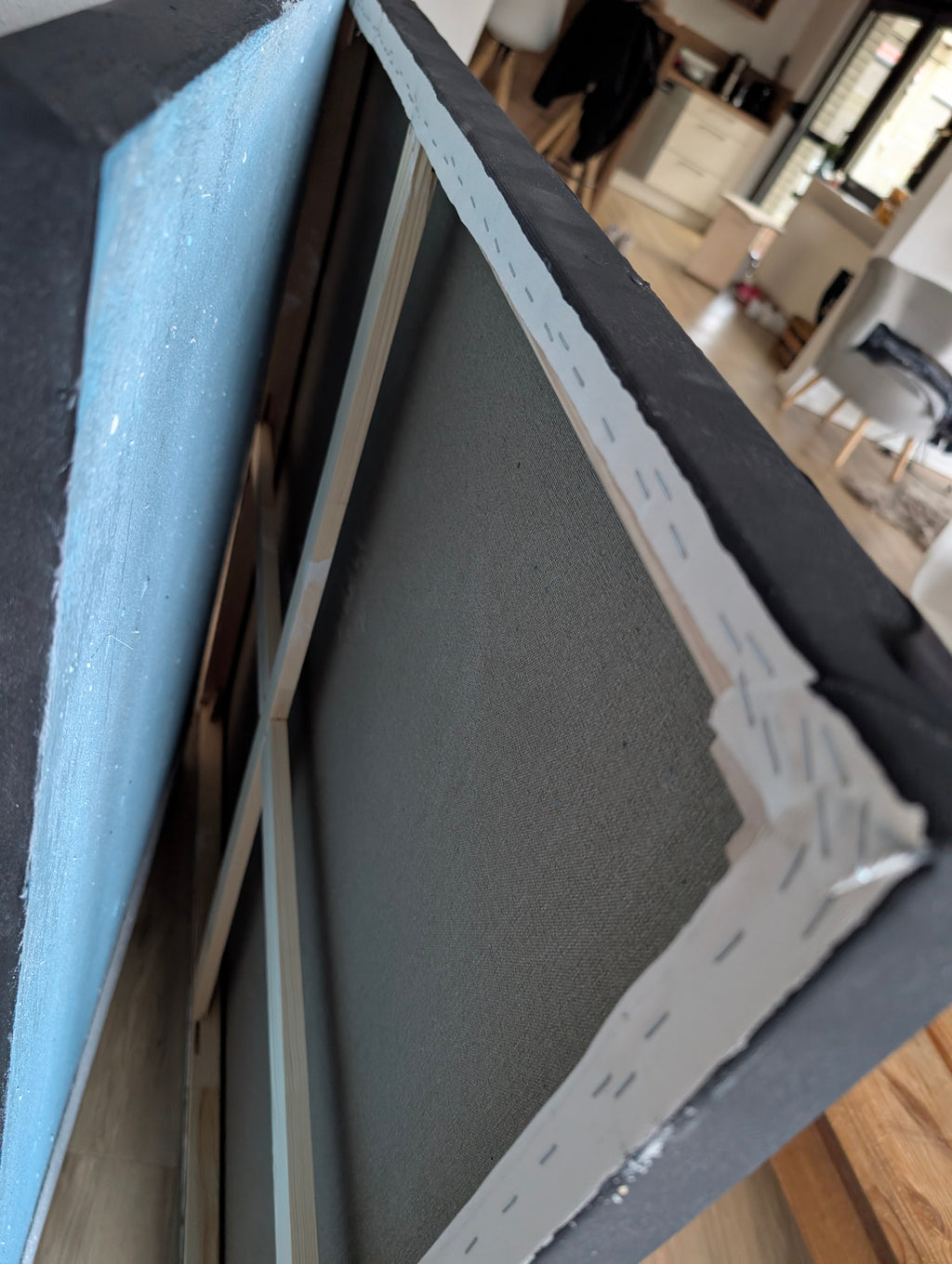 Neu!!! Abstraktes Gemälde – 100 x 100 cm Landgang weiß