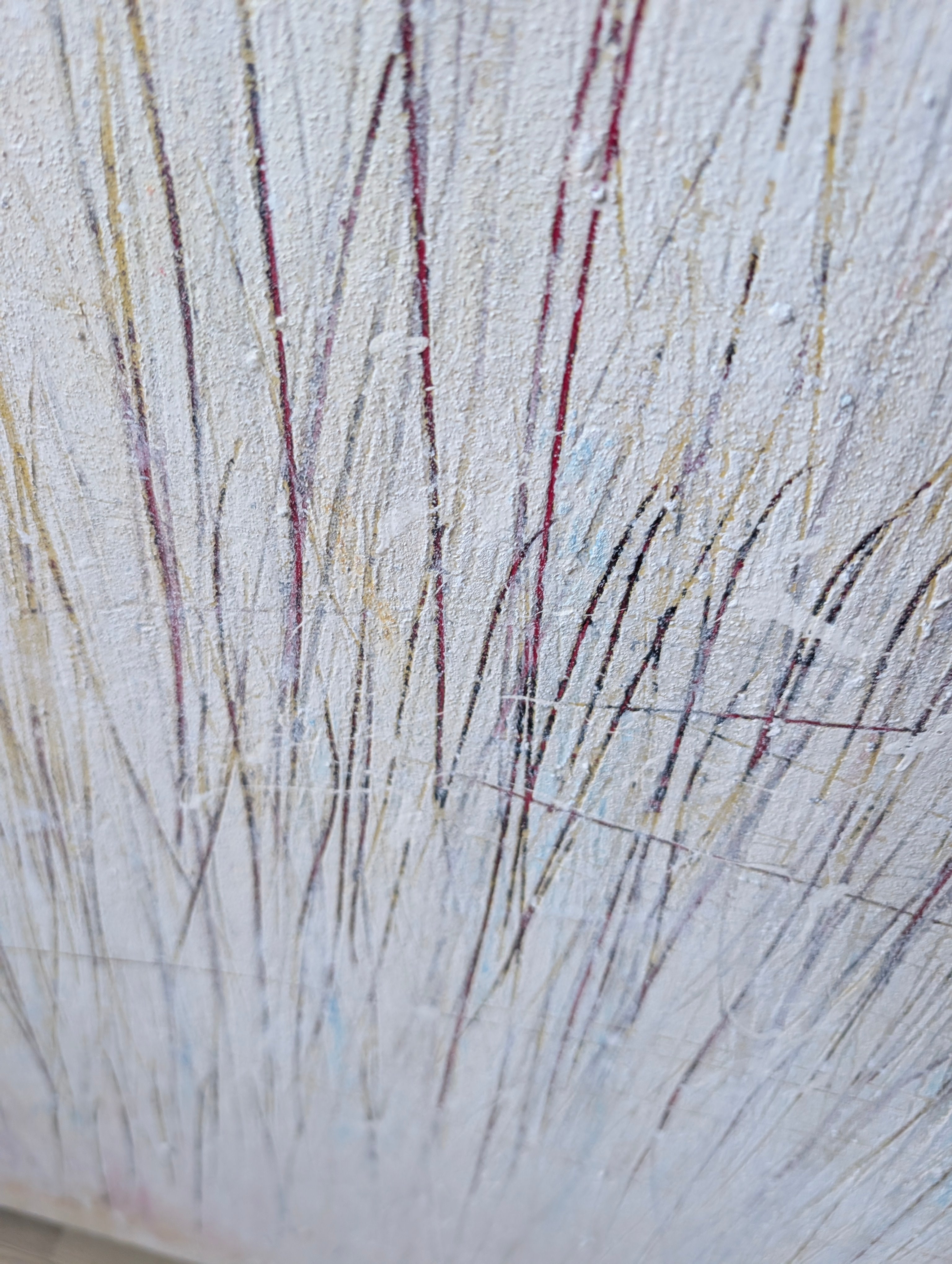 Neu!!! Abstraktes Gemälde – Gedankenregen Creme