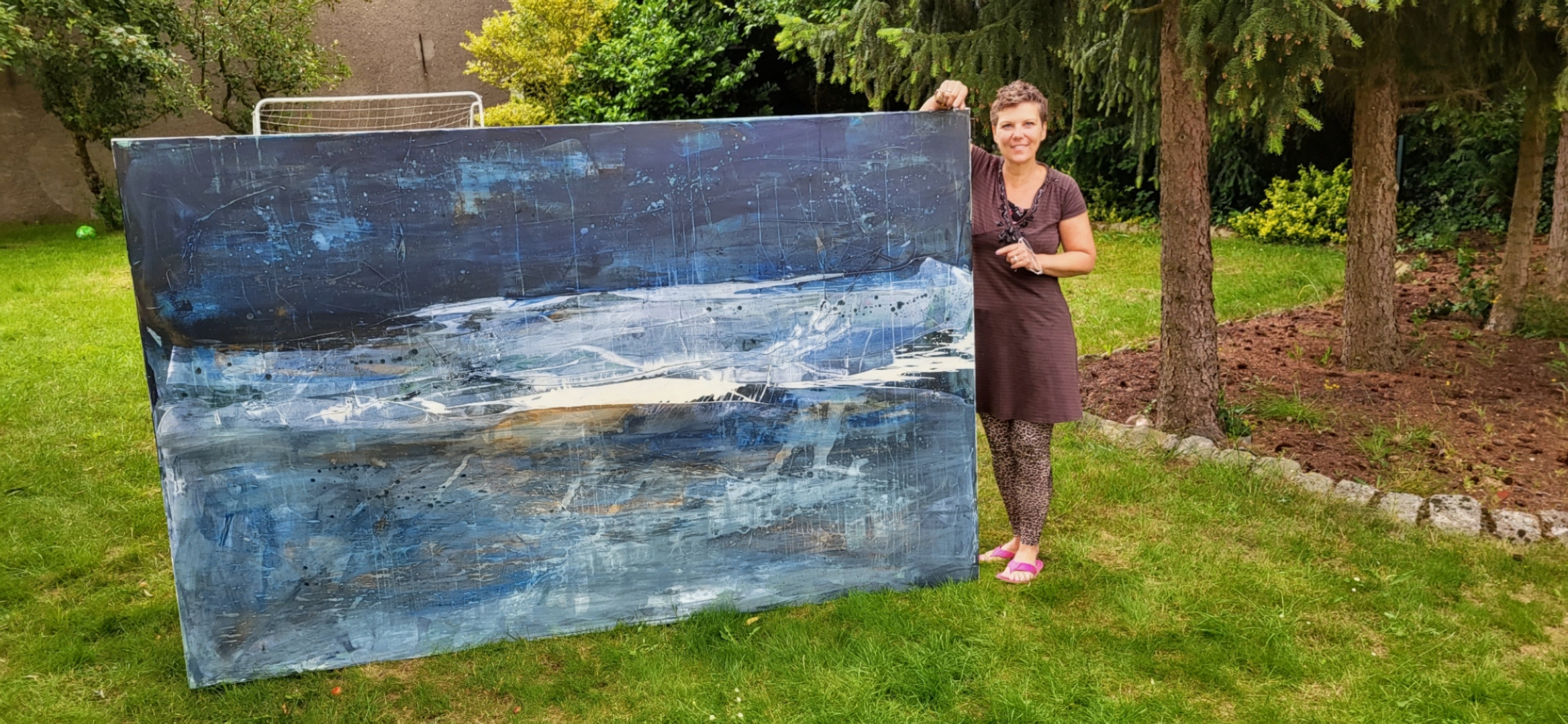 Personalisierte Auftragskunst und Gemälde: grun-blaues-grosses-bild-fur-unternehmen-xxl-format – Kategorie: Originalgemälde – Hersteller: 