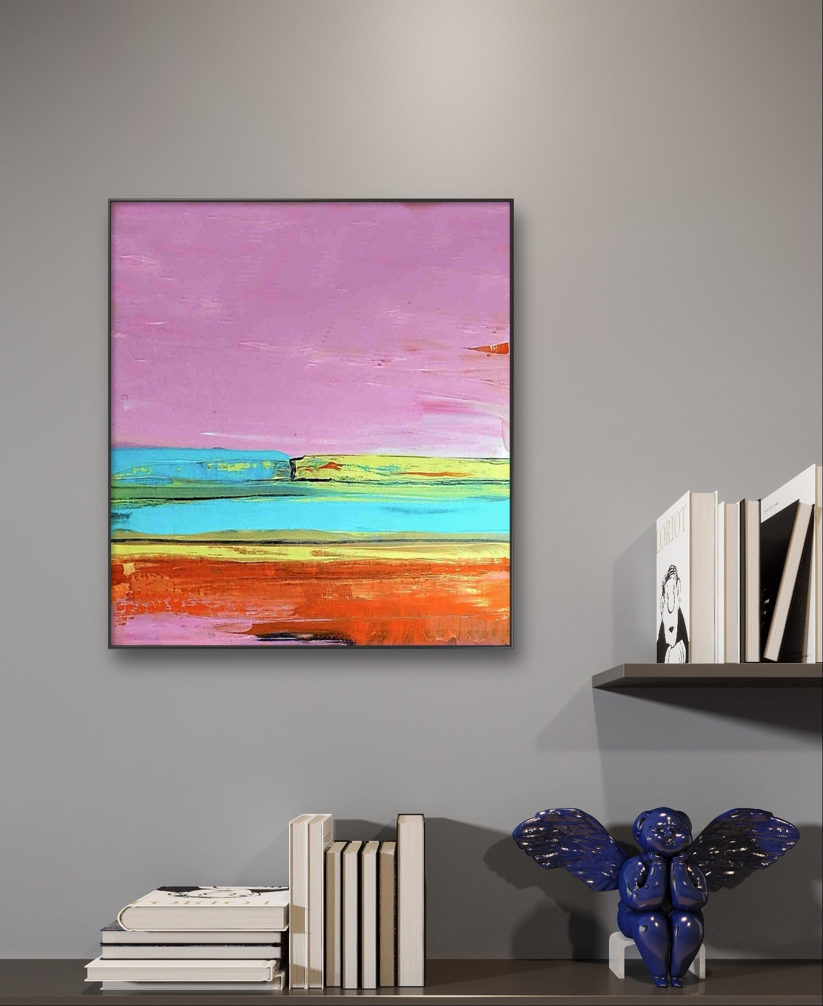 Auftragskunst, abstrakte Bilder, Abstrakte pinke  Gemälde als Auftragskunst für ein minimalistisches Wohnambiente,abstrakte-minimalistische-bilder-in-pink, abstrakte Bilder kaufen ,