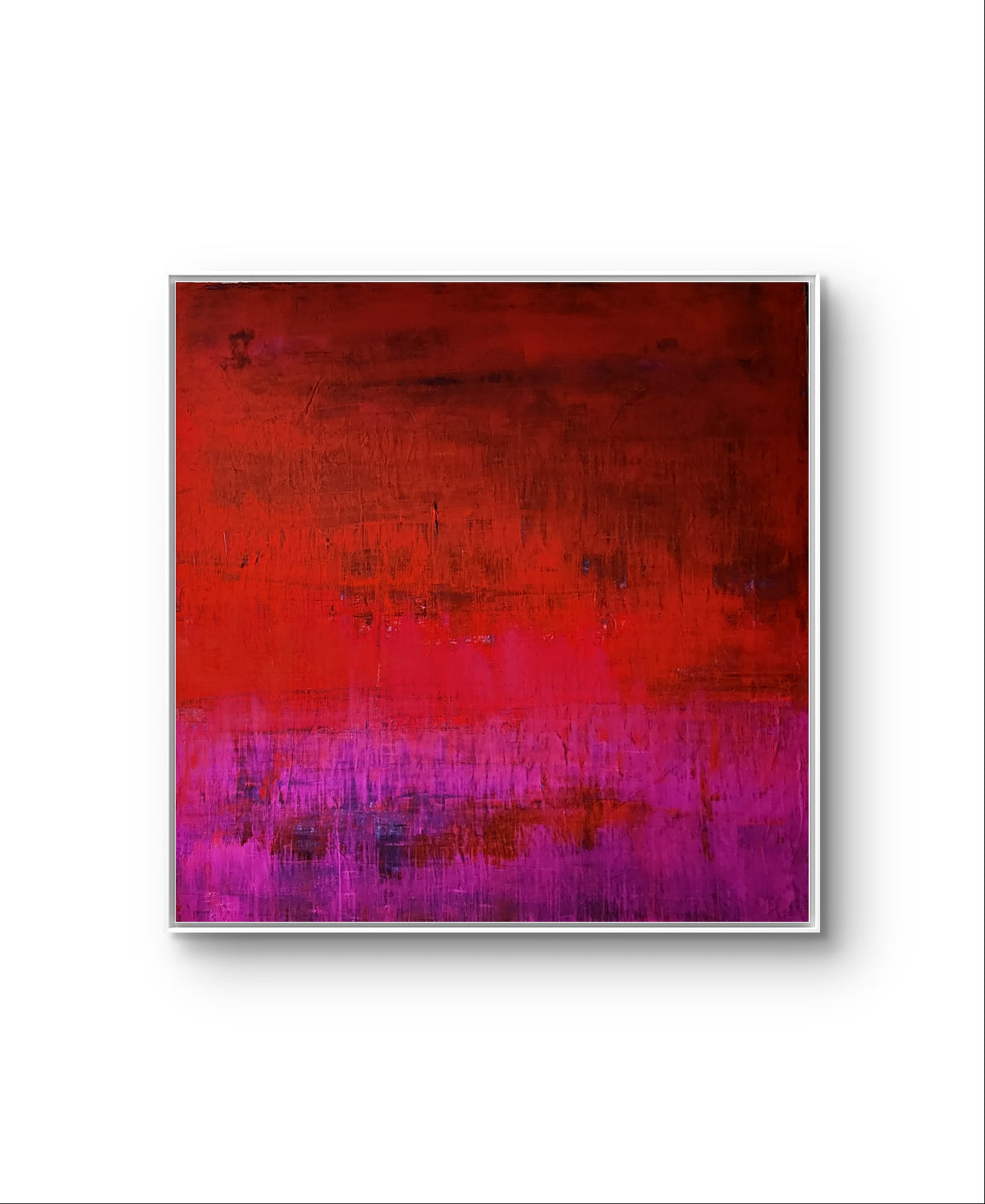 160.0cm cm großes rotes Original Gemälde rotes großes Bild - Im Einklang sofort lieferbar – großes Leinwandbild für Wohnzimmer über Sofa, direkt versandbereit