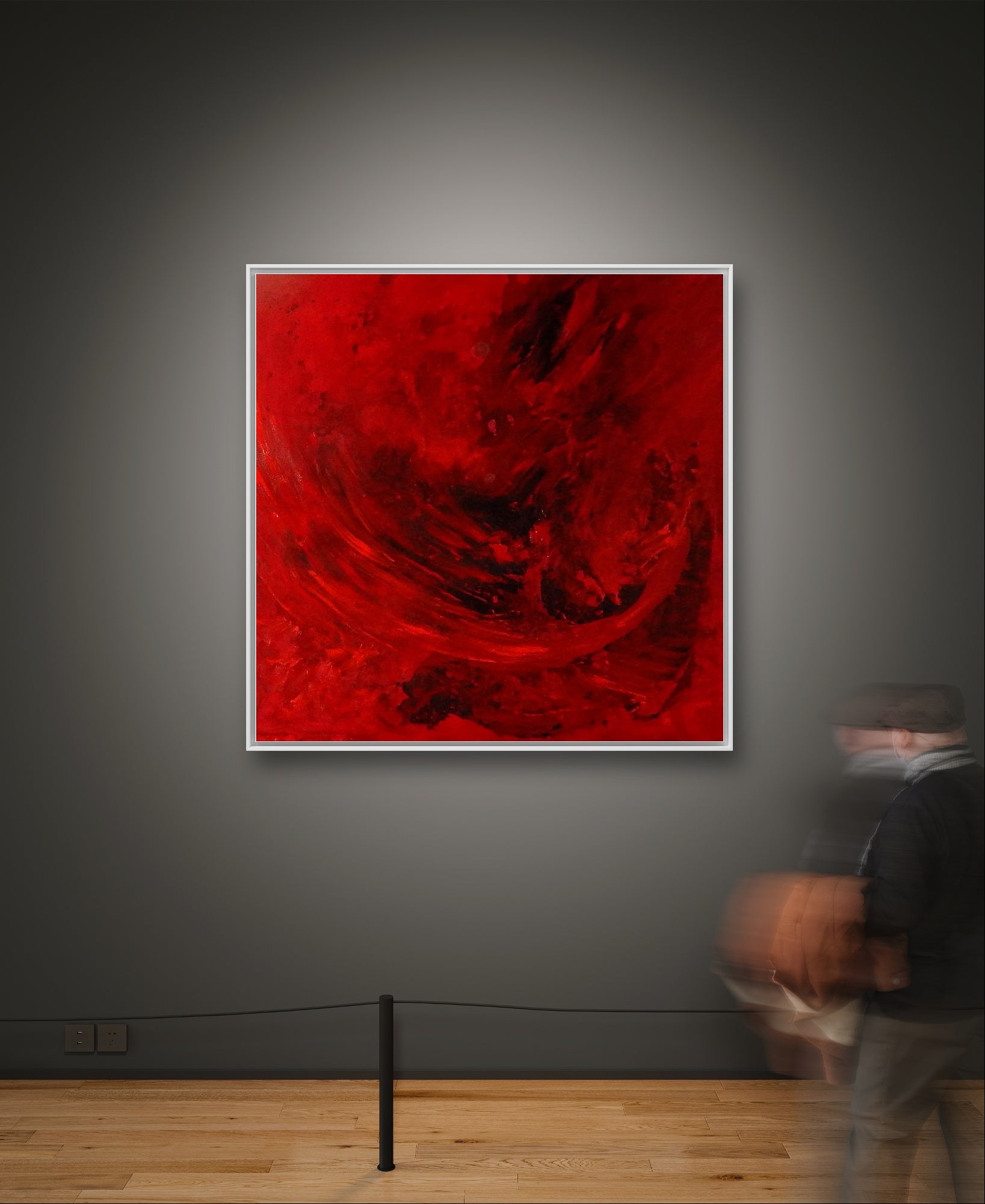 Auftragskunst, abstrakte Bilder, Energiekreise rotes Bild als dekorative Auftragsmalerei,rote-bilder-auftragskunst, abstrakte Bilder kaufen ,