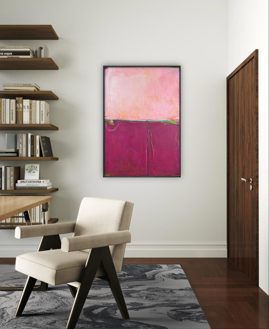abstraktes Bild in rosa weinrot 120 x 80 cm,abstrakte große Leinwandbilder abstrakte Bilder kaufen ,