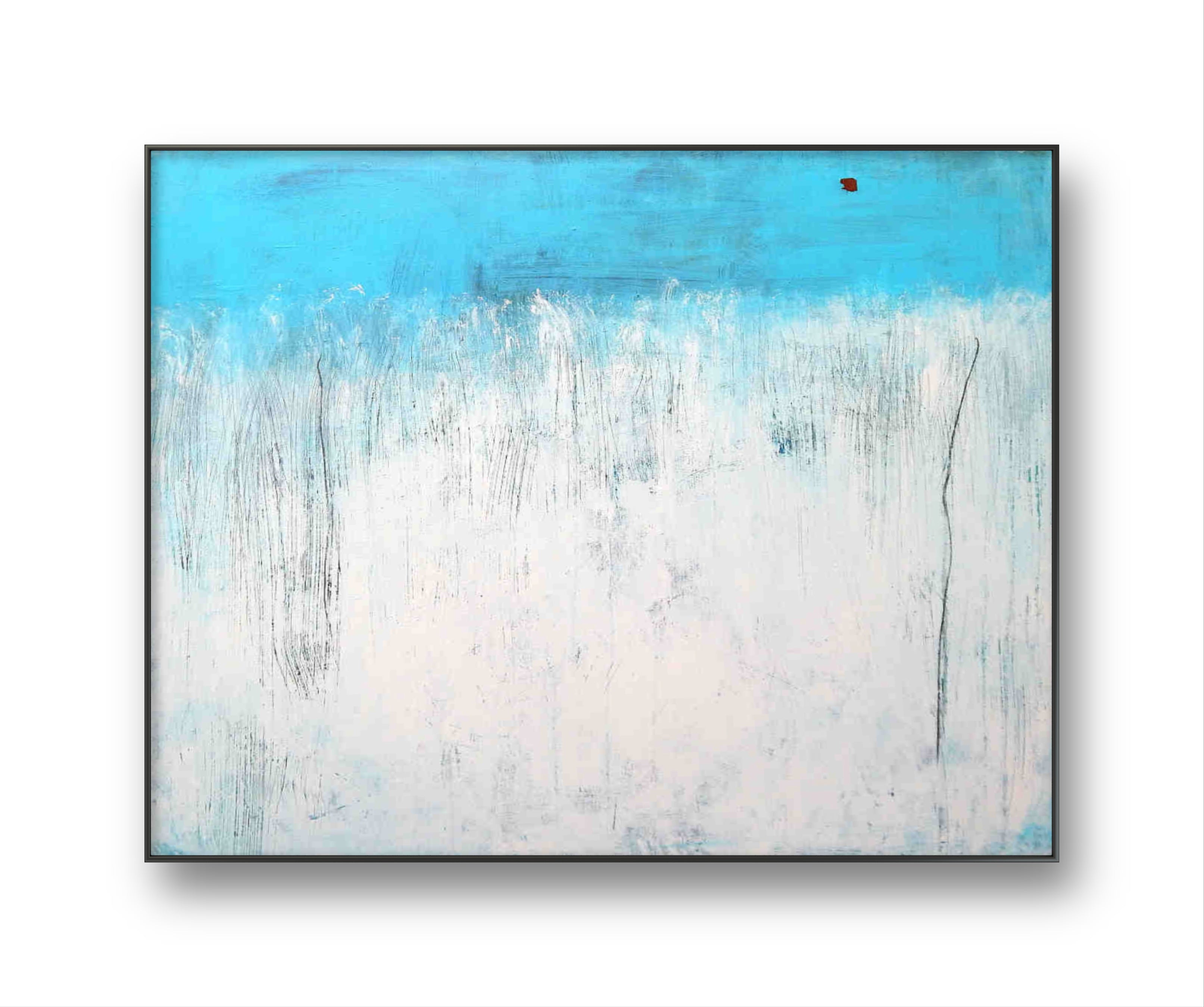 Personalisierte Auftragskunst und Gemälde: ankunft-blaues-weisses-bild-kratztechnik – Kategorie: Originalgemälde – Hersteller: 