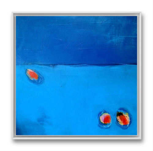 Winterruhe – modernes Leinwandbild, Detailansicht Motiv 1.0. Abstrakte Kunst in Blautönen
Dieses abstrakte Kunstwerk mit dem Titel „Winterruhe“ ist eines meiner Lieblingsbilder. Es 