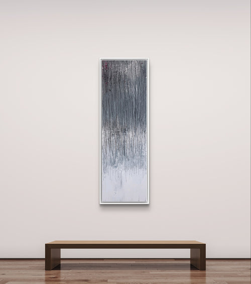 Abstraktes Gemälde – Geheimweg - Graues Bild 150 X 40 Cm – Abstrakte Wandkunst über Sofa
