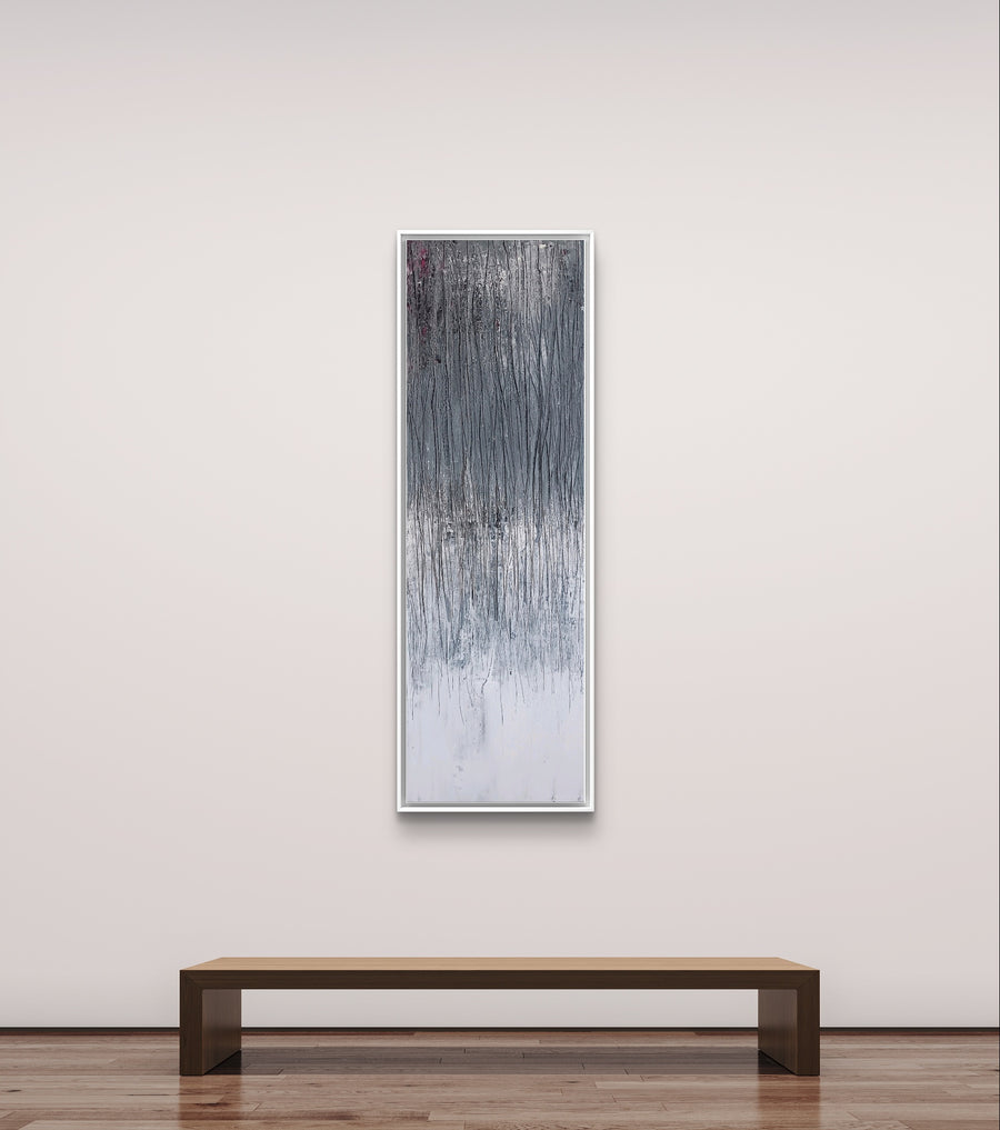 Abstraktes Gemälde – Geheimweg - Graues Bild 150 X 40 Cm – Abstrakte Wandkunst über Sofa