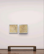 Personalisierte Auftragskunst und Gemälde: nachhaltige-symbiose-3-1-komposition-mit-papyrus-papier-4-x-pappwabenplatten-als-ensemble – Kategorie: Originalgemälde – Hersteller: