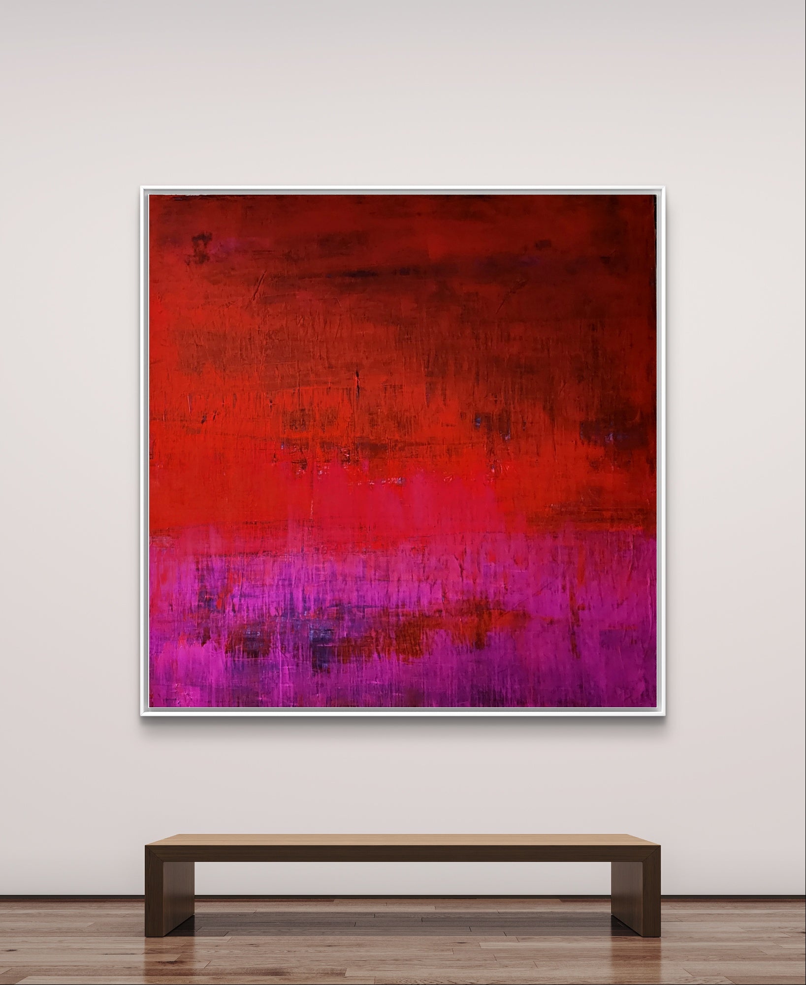 Abstraktes Gemälde Rot Groß – mit Struktur – Abstrakte Wandkunst über Sofa