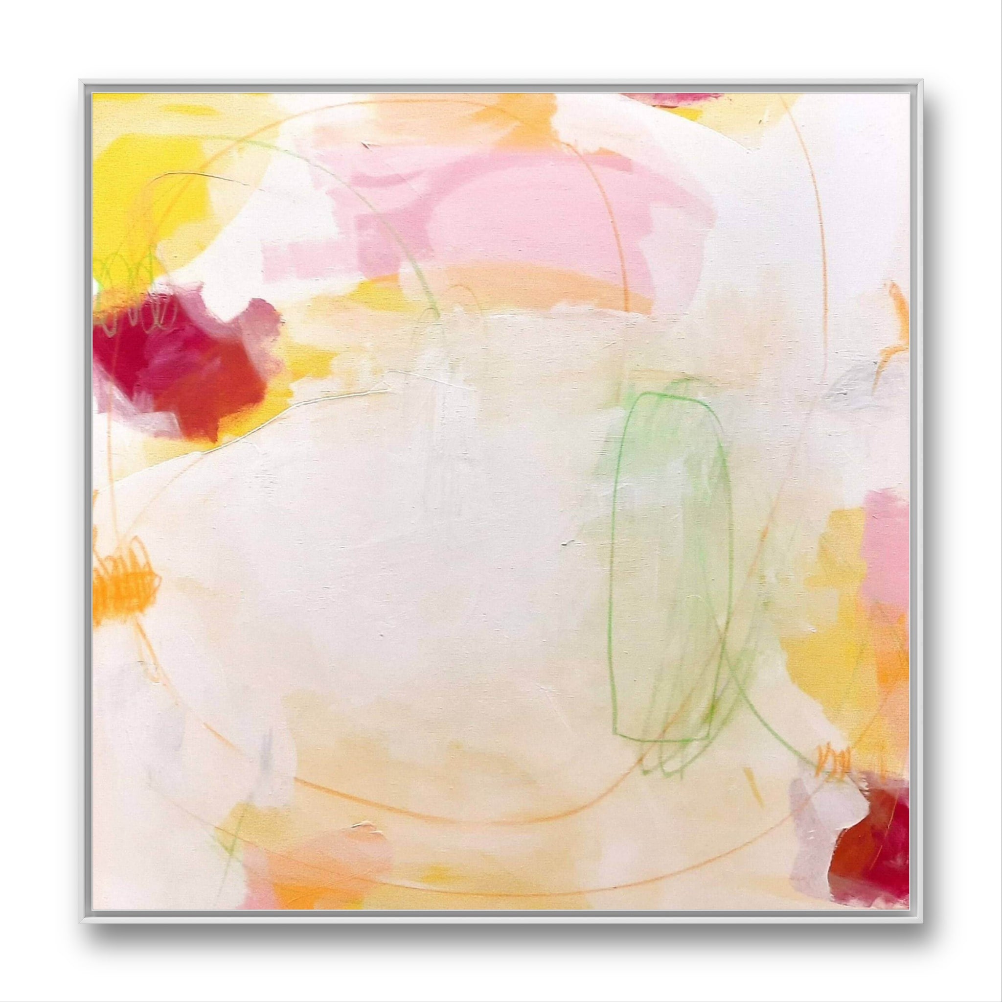 Picknick II – modernes Leinwandbild, Detailansicht Motiv 1.0. Die Leichtigkeit des Frühlings
Das Bild „Picknick II“ fängt die Leichtigkeit und Schönheit des Frühlings perfekt ein. Di