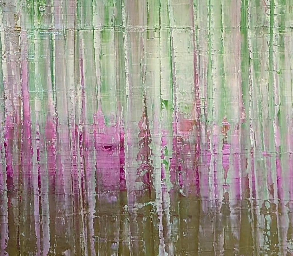 Waldbaden grünes xxl Bild – sofort versandbereites Leinwandbild in nan, großes Kunstwerk für moderne Wohnräume