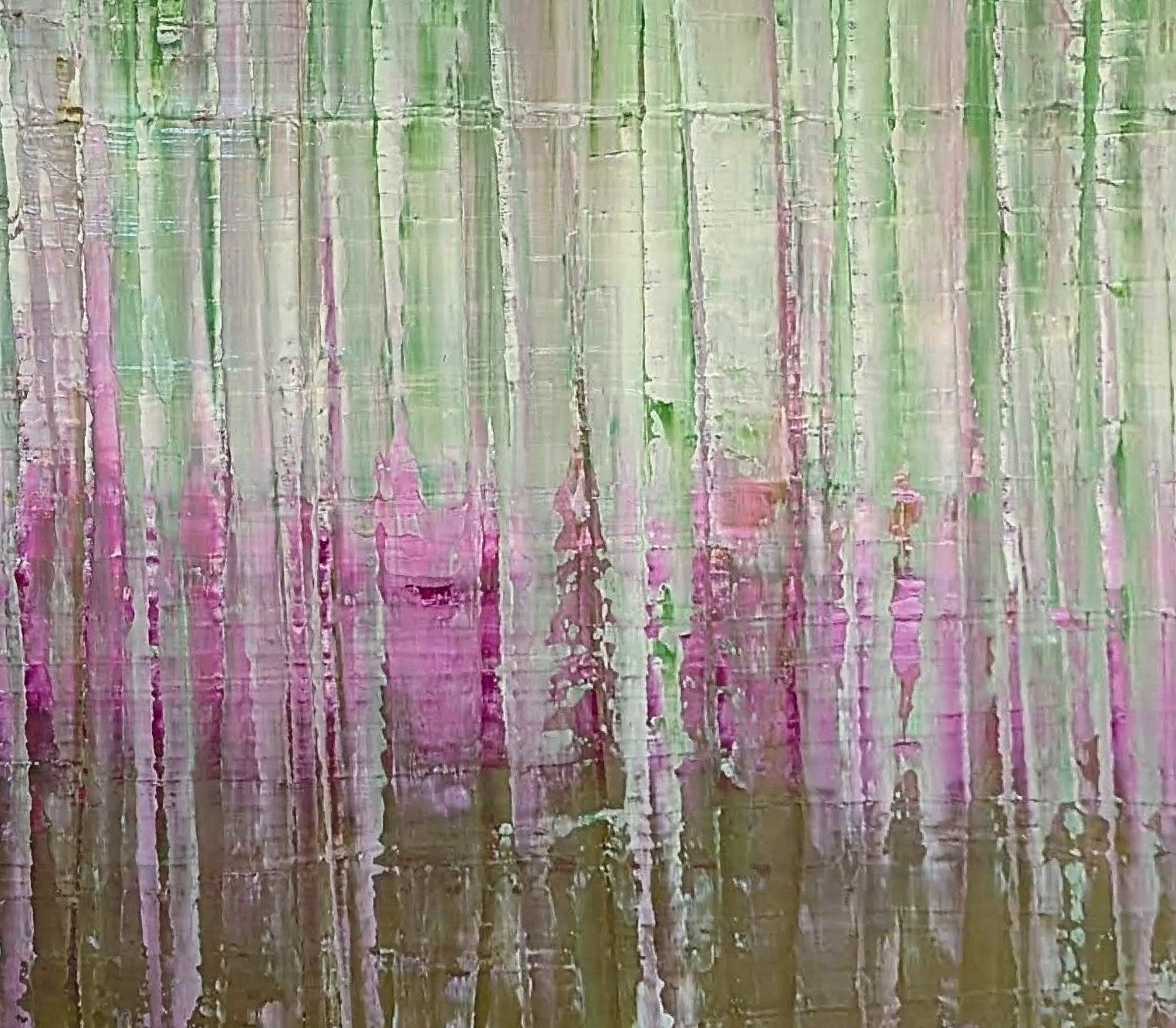 Waldbaden grünes xxl Bild – sofort versandbereites Leinwandbild in nan, großes Kunstwerk für moderne Wohnräume