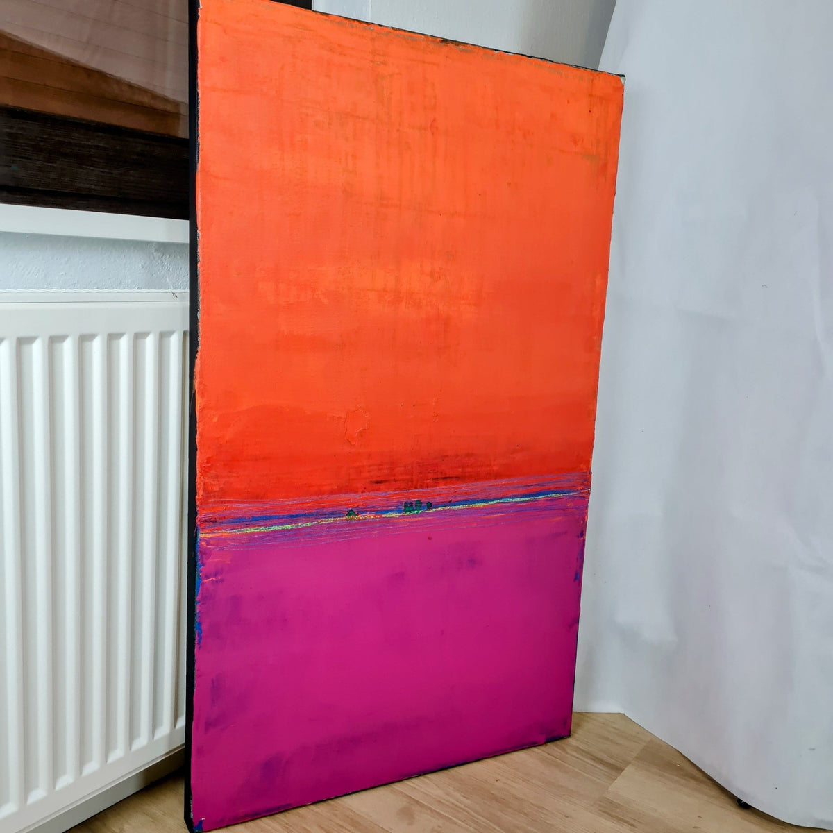 Abstraktes Gemälde Rot – Rote-abstrakte-auftragskunst – Moderne Kunst für offene Wohnbereiche