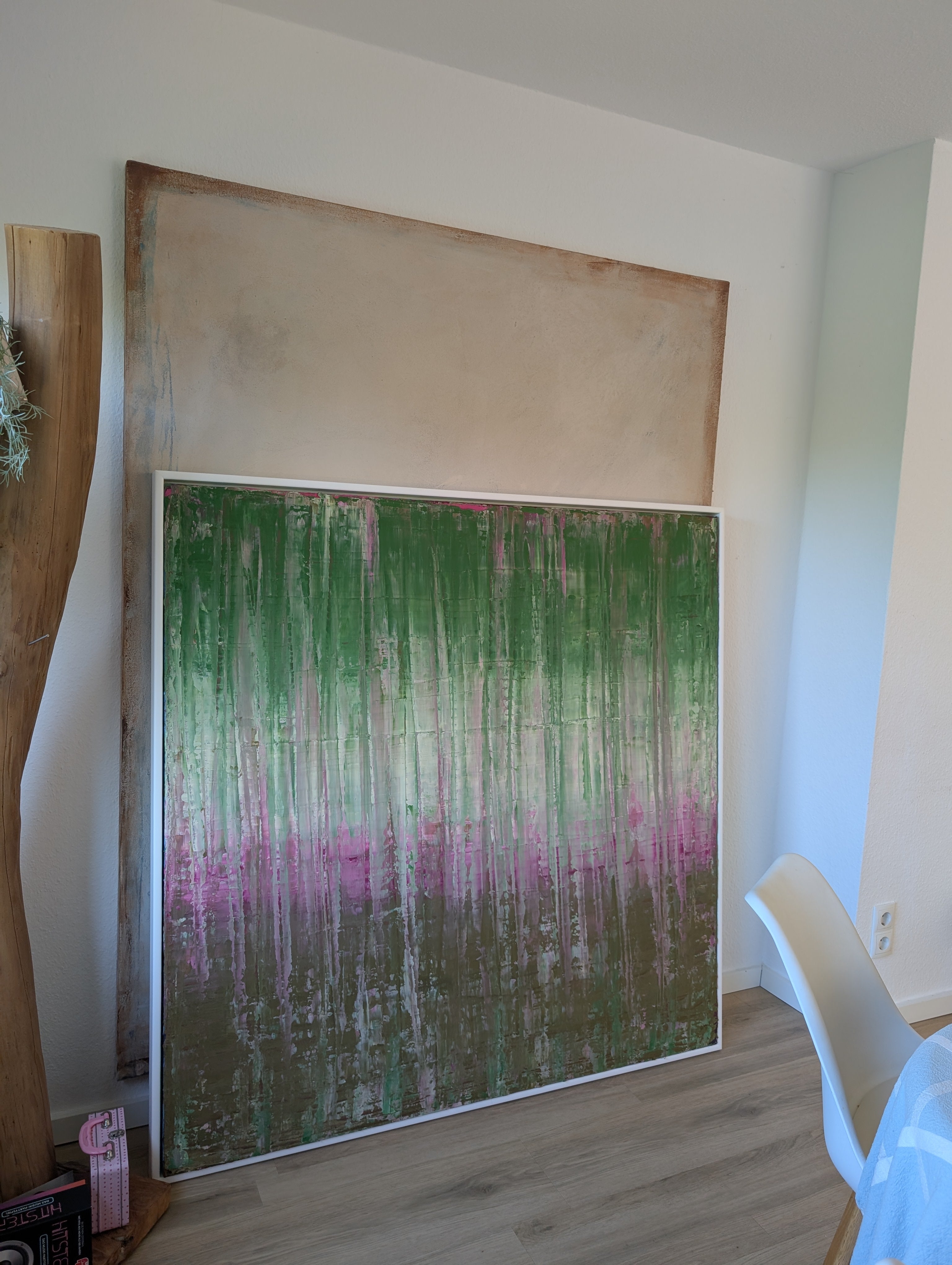 Waldbaden grünes xxl Bild – sofort versandbereites Leinwandbild in nan, großes Kunstwerk für moderne Wohnräume