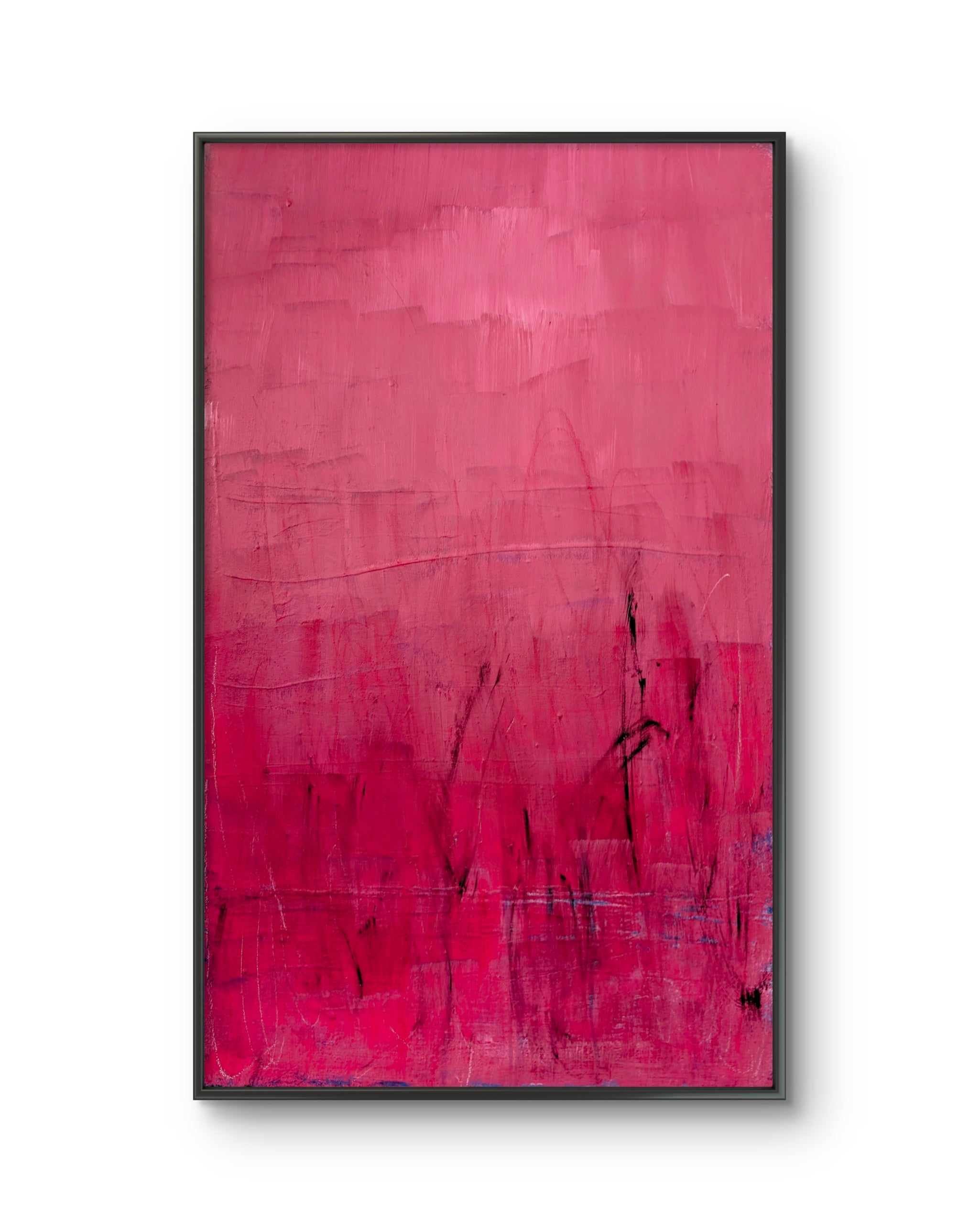 Detailaufnahme rotes Bild Wesenskraft – direkt lieferbares Acrylbild in nan, moderne Wandkunst für Interior Design