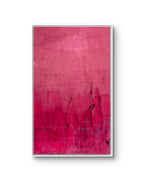 rotes Bild Wesenskraft – Raumwirkung Wohnzimmer – graues abstraktes Originalgemälde – harmonische Raumwirkung – entspannte Atmosphäre – Auftragsmalerei – Bild malen lassen