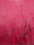 rotes Bild Wesenskraft – Präsenz im Raum – graues abstraktes Originalgemälde – zurückhaltende Präsenz – sanfte Begleitung – Auftragsmalerei – Bild malen lassen