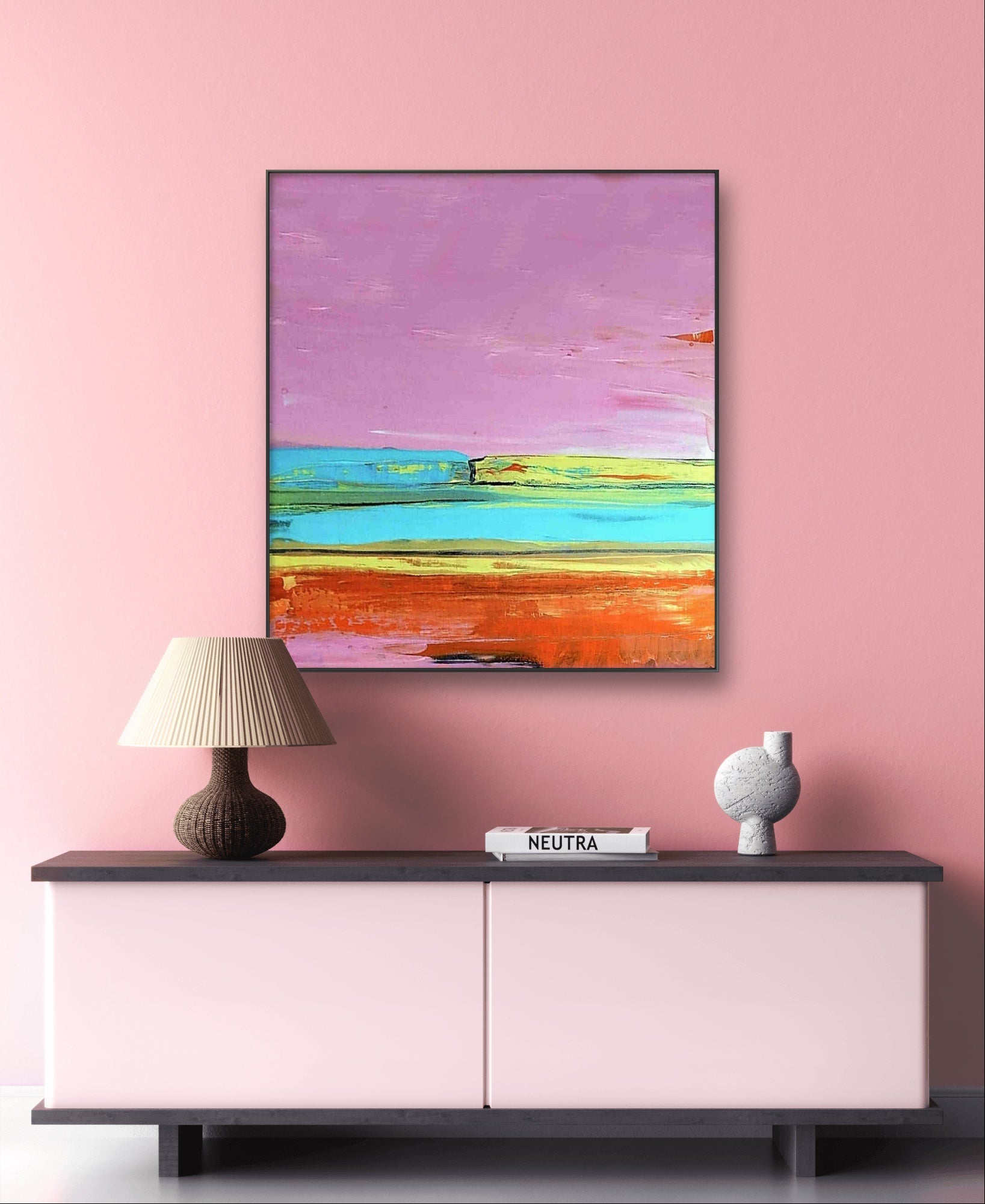 Tagtraum, Auftragskunst, abstrakte Bilder, Kunst, Abstrakte Kunst auf Leinwand, abstrakte-minimalistische-bilder-in-pink, abstrakte Bilder kaufen 