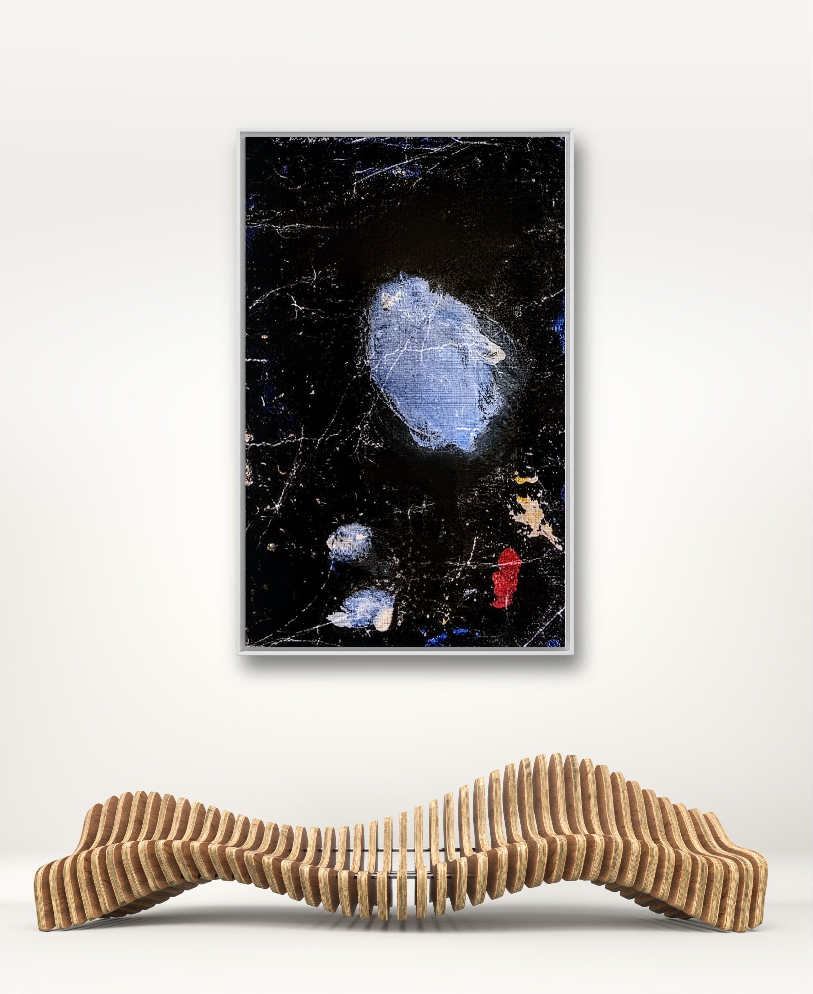 Modernes schwarz blaues Bild Auftragskunst Thema: All,abstrakte große Leinwandbilder abstrakte Bilder kaufen ,