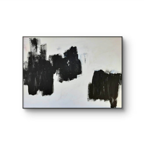 160.0cm cm großes schwarzes Original Gemälde Großes schwarzweiß Bild - Freie Bahn sofort lieferbar – großes Leinwandbild für Wohnzimmer über Sofa, direkt versandbereit